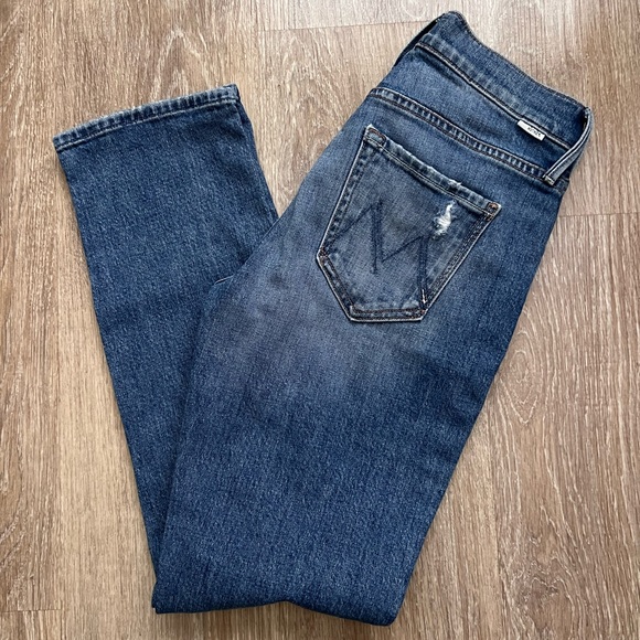 MOTHER Jeans THE MID RISE DAZZLER ANKLE: MOTHER DENIM CUT AND PASTE color way. - Picture 5 of 11